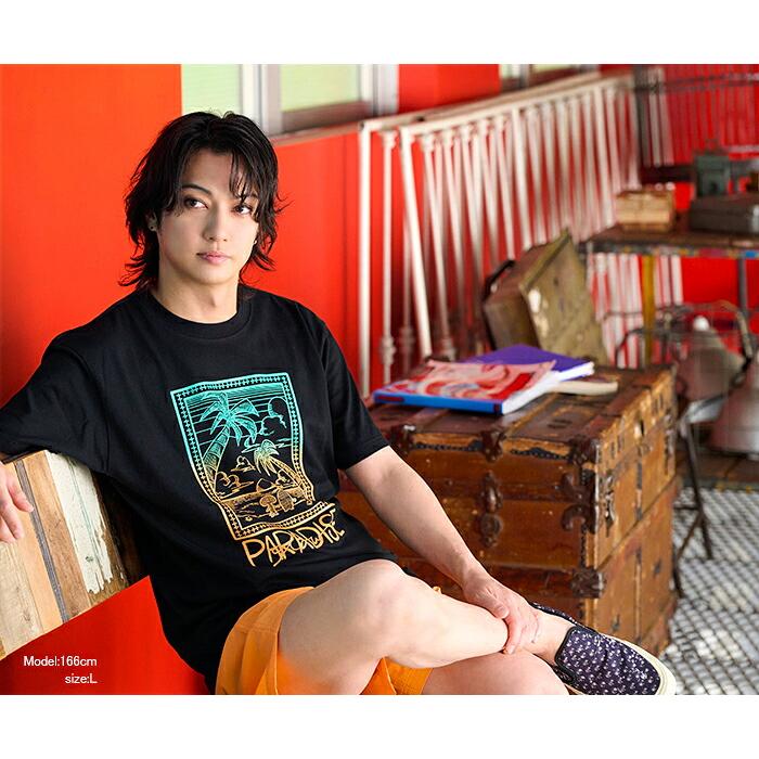 エイチティエムエル ゼロスリー Tシャツ 半袖 HTML ZERO3 メンズ ガチャピン・ムック サンセット コラボ ( Sunset Tee HTML-T628 )[M便 1/1] | HTML03 | 08