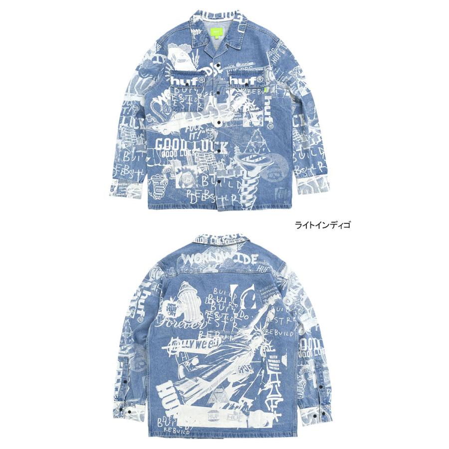 HUF（ハフ） ジャケット メンズ トゥエンティー デニム オーバーシャツ