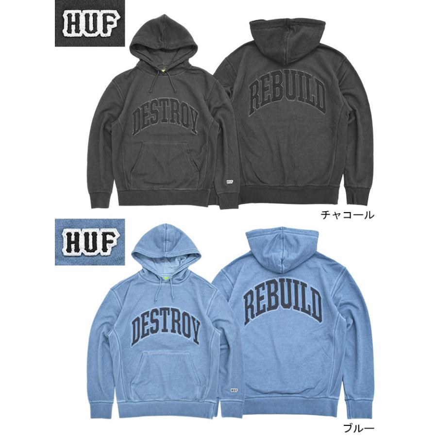 HUF（ハフ） パーカー プルオーバー メンズ デストロイ リビルド