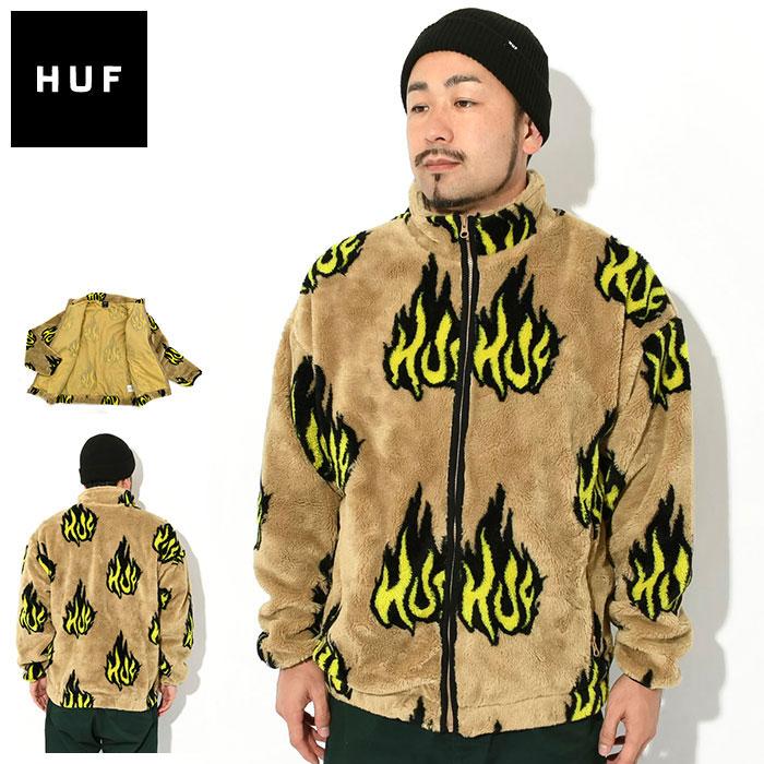 HUF（ハフ） ジャケット メンズ フレイミン ジップ シェルパ フリース
