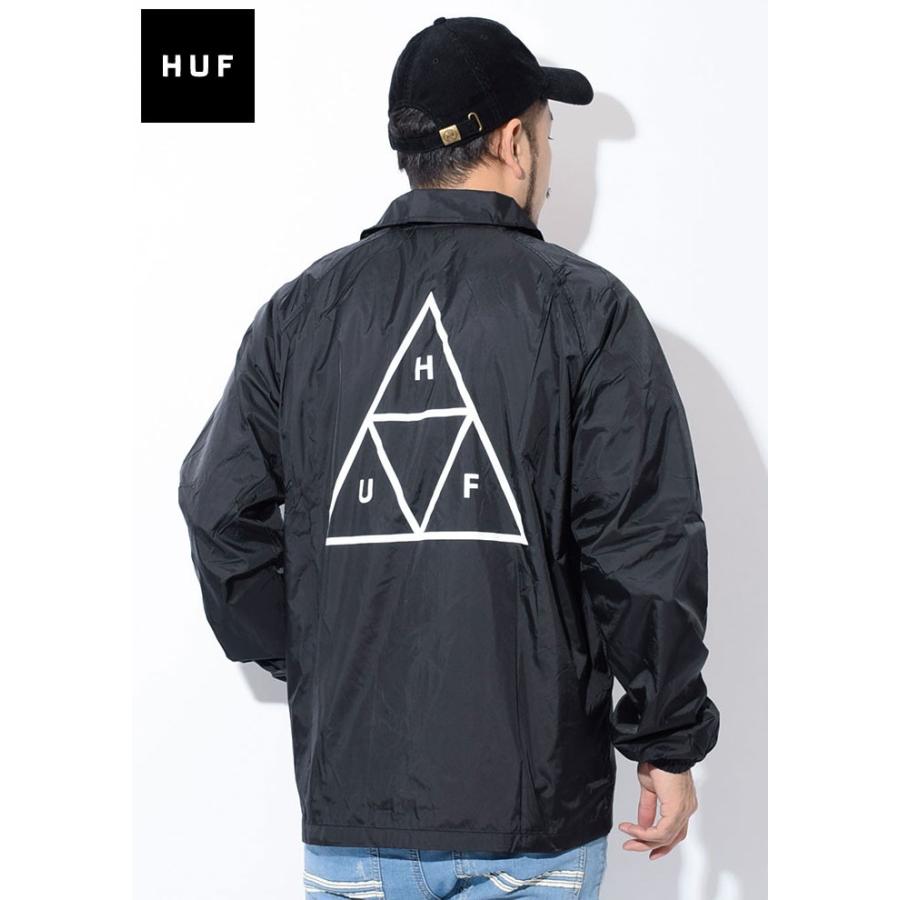 【デカロゴ】ハフ　ＨＵＦ　トライアングルロゴ　コーチジャケット　ブラック　Ｌ☆ HUF 【並行輸入】ハフ HUF)TRIPLE TRIANGLE COACHES JACKET