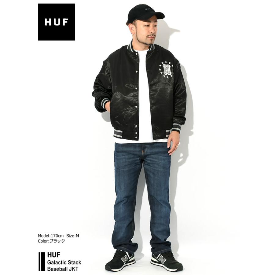 訳あり特価-M HUF ハフ ベースボールジャケット JK00409 HUF ハフ ジャケット メンズ ギャラクティック スタック ベース