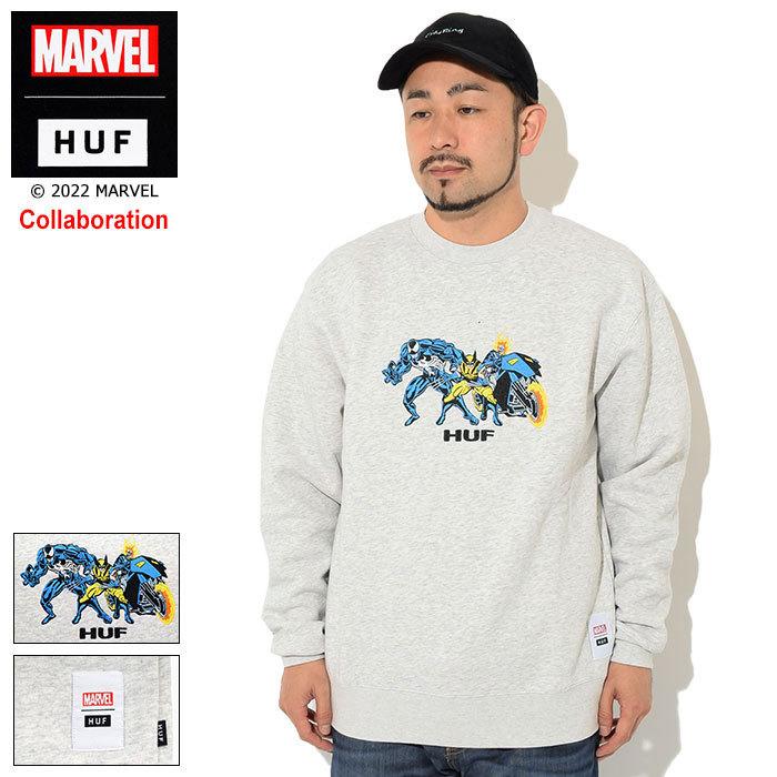 HUF（ハフ） トレーナー メンズ マーベル チーム アップ クルーネック