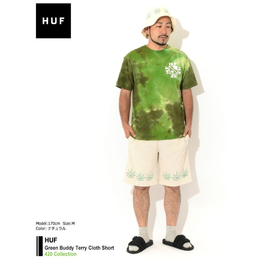 HUF（ハフ） ハーフパンツ メンズ グリーン バディ テリー クロス