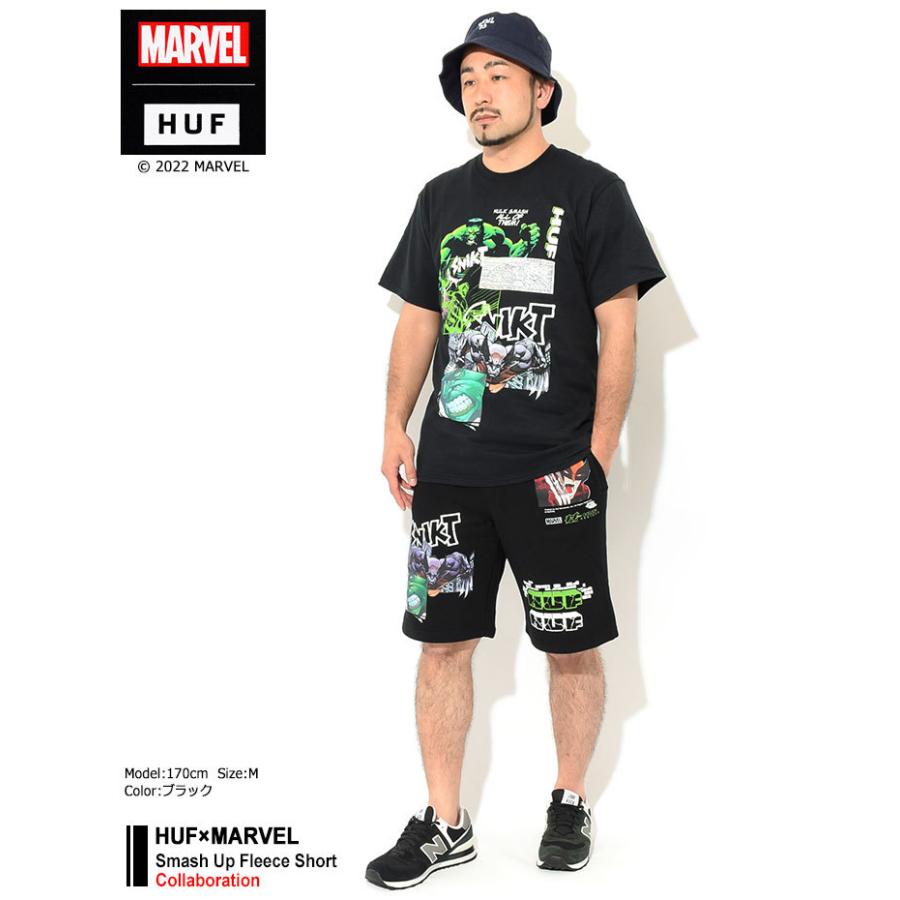 HUF ハフ ハーフパンツ メンズ マーベル スマッシュ アップ