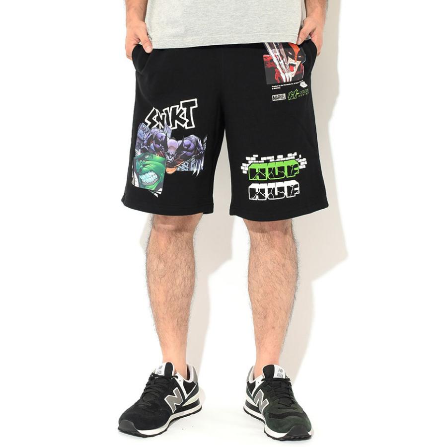 HUF ハフ ハーフパンツ メンズ マーベル スマッシュ アップ