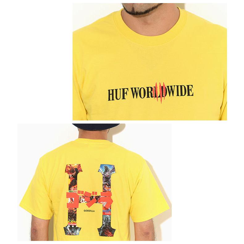 HUF ハフ Tシャツ 半袖 メンズ ゴジラ クラシック H コラボ (HUF