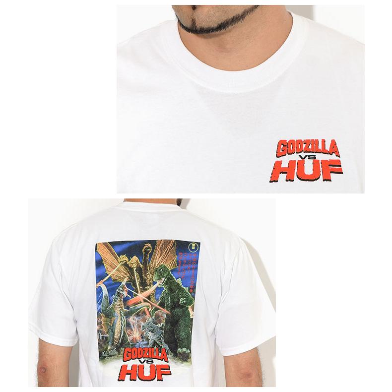 ★米国発/送関込*HUF×GODZILLA*新作*DESTROYプリントTシャツ★ HUF ハフ Tシャツ 半袖 メンズ ゴジラ デストロイ オール