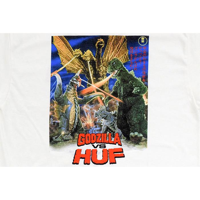 HUF ハフ Tシャツ 半袖 メンズ ゴジラ デストロイ オール