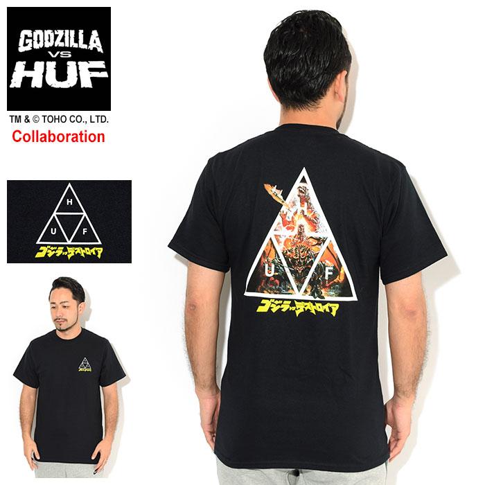★国内在庫/即発可*HUF*GOOD TRIPSトライアングル Tシャツ/BL★ HUF ハフ Tシャツ 半袖 メンズ ゴジラ トリプル トライアングル