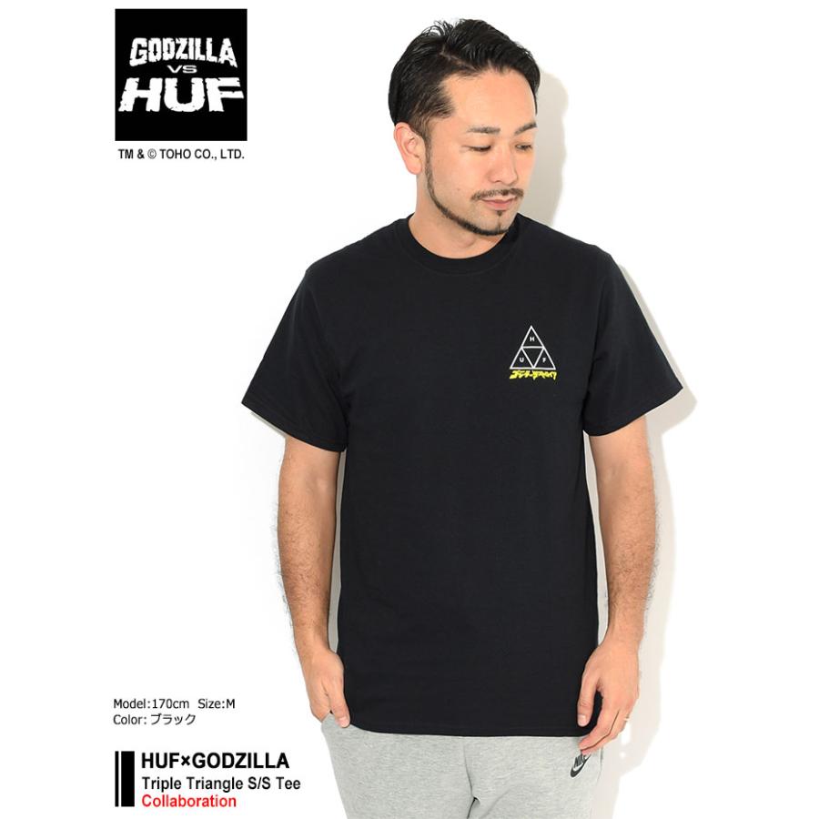 HUF ハフ Tシャツ 半袖 メンズ ゴジラ トリプル トライアングル HUF ハフ Tシャツ 半袖 メンズ ゴジラ トリプル トライアングル