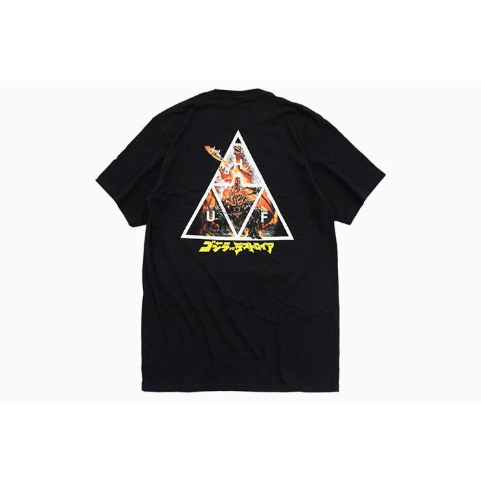 ★国内在庫/即発可*HUF*GOOD TRIPSトライアングル Tシャツ/BL★ HUF ハフ Tシャツ 半袖 メンズ ゴジラ トリプル トライアングル