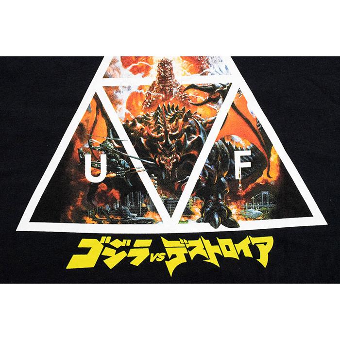 HUF ハフ Tシャツ 半袖 メンズ ゴジラ トリプル トライアングル