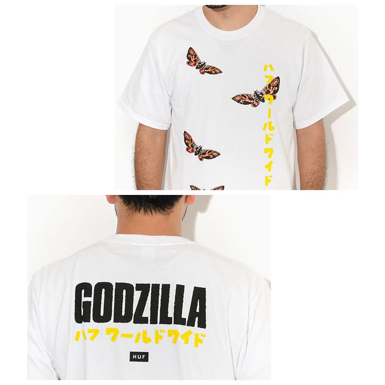 HUF（ハフ） Tシャツ 半袖 メンズ ゴジラ モスラ コラボ ( GODZILLA