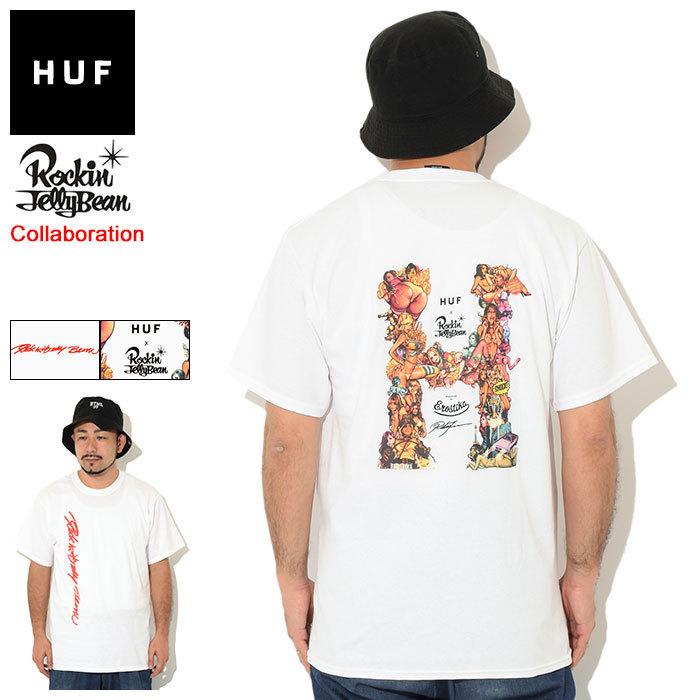 ハフ Tシャツ 半袖 HUF メンズ ロッキン ジェリー ビーン RJB クラシック H コラボ (HUF×Rockin Jelly Bean RJB Classic H S/S Tee TS01427)｜icefield