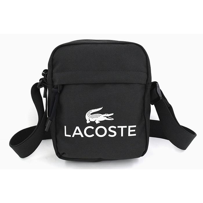 Lacoste ブラック ショルダーバッグ Chantaco Piqué Leather Reporter Bag - Men's Vertical Bags - New In