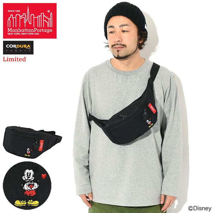 マンハッタンポーテージ ウエストバッグ ミッキーマウス アレーキャット 限定　黒 Manhattan Portage（マンハッタンポーテージ） ウエストバッグ