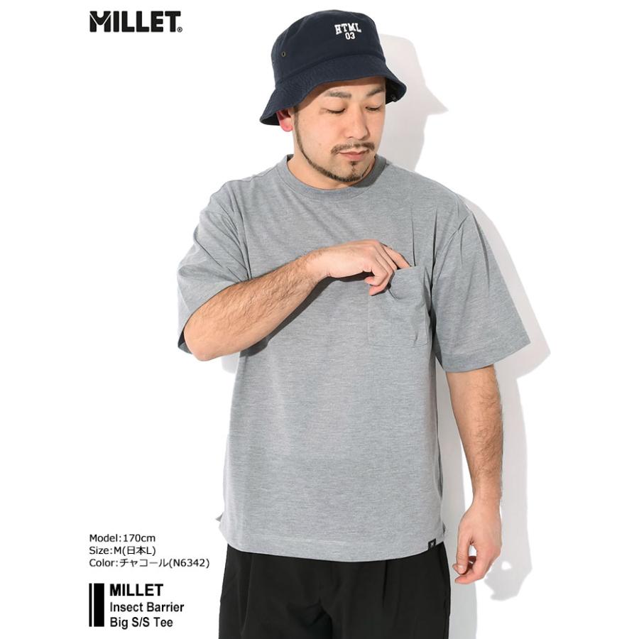 ミレー Tシャツ 半袖  MILLET メンズ インセクト バリヤー ビッグ ( Insect Barrier Big S/S Tee ビッグシルエット 防虫 カットソー MIV02070 )[M便 1/1]｜icefield｜04