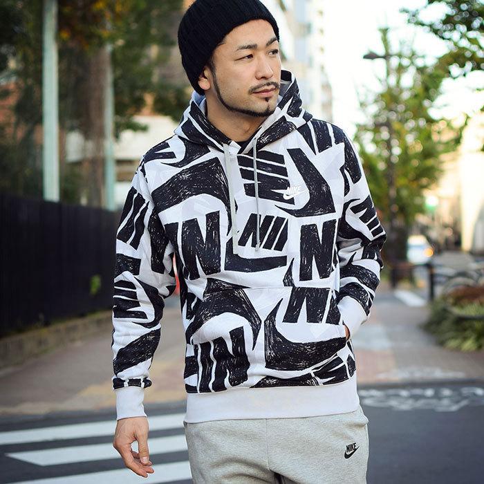 ナイキ プルオーバー パーカー Nike メンズ クラブ Aop グレー ブラック Club Aop Pullover Hoodie Grey Black スウェット Db4608 010 Ice Field 通販 Paypayモール