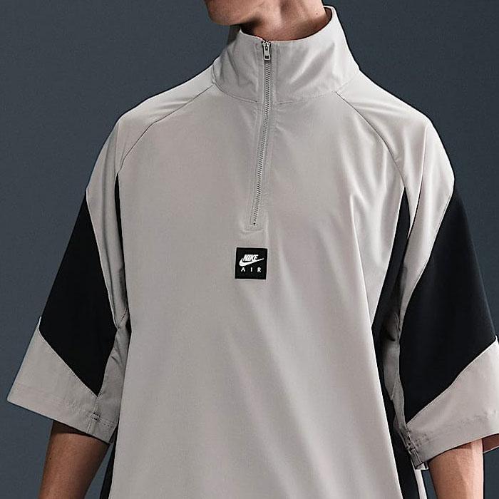 NIKE ナイキ シャツ 半袖 メンズ エア ハーフ ジップ グレージュ
