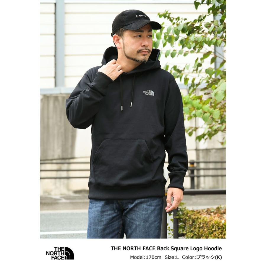 ノースフェイス Mサイズ バックスクエアロゴフーディ ブラック NT62533 THE NORTH FACE Back Square Logo Hoodie ブラック（ザ・ノース