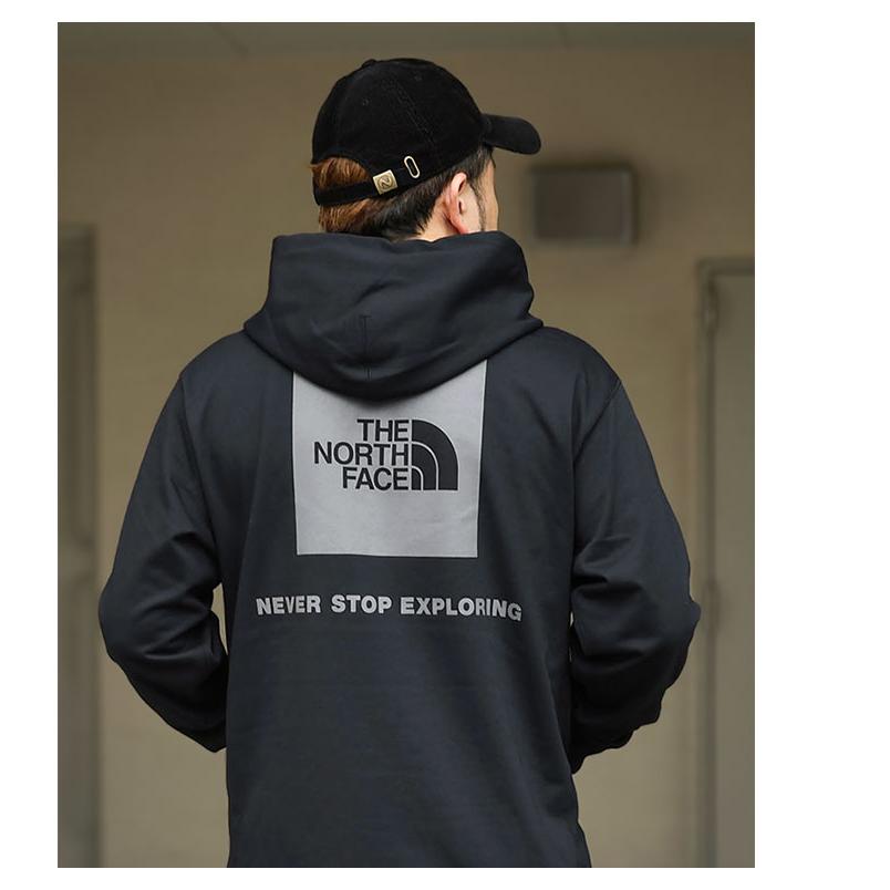 ノースフェイス Mサイズ バックスクエアロゴフーディ ブラック NT62533 THE NORTH FACE Back Square Logo Hoodie ブラック（ザ・ノース