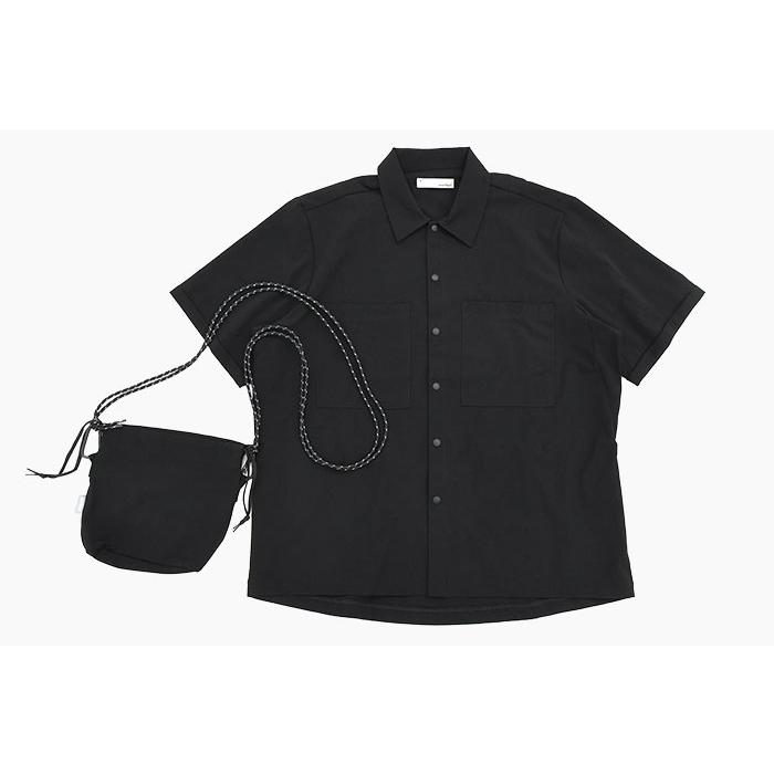 極美品！ナリフリ　シアサッカー　半袖シャツ　サイクル　自転車 narifuri ナリフリ シャツ 半袖 メンズ バック ポケット ( Back