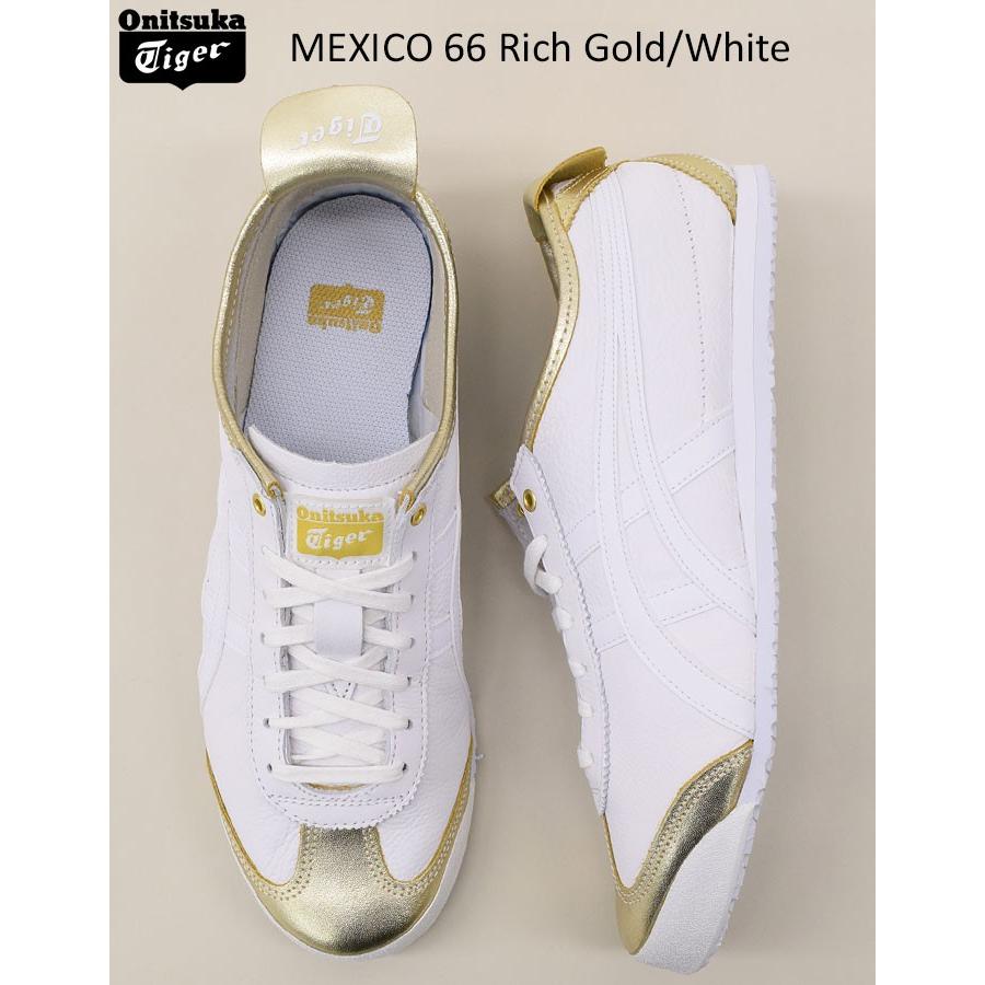 オニツカタイガー スニーカー Onitsuka Tiger メンズ 男性用 メキシコ 66 Rich Gold/White(MEXICO 66 ホワイト 靴 シューズ 1183A033-200)｜icefield｜02