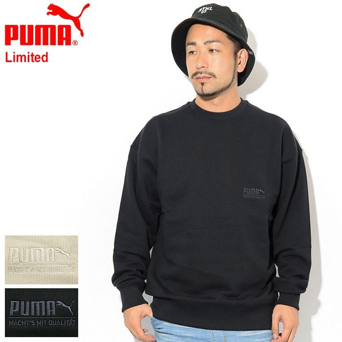 PUMA トレーナー リブライン デカロゴ 海外企業コラボ ブラック L PUMA（プーマ） トレーナー メンズ ヘビー クラシックス クルー