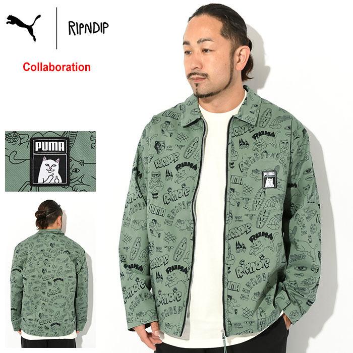 プーマ シャツ 長袖 PUMA メンズ リップンディップ AOP ツイル コラボ 
