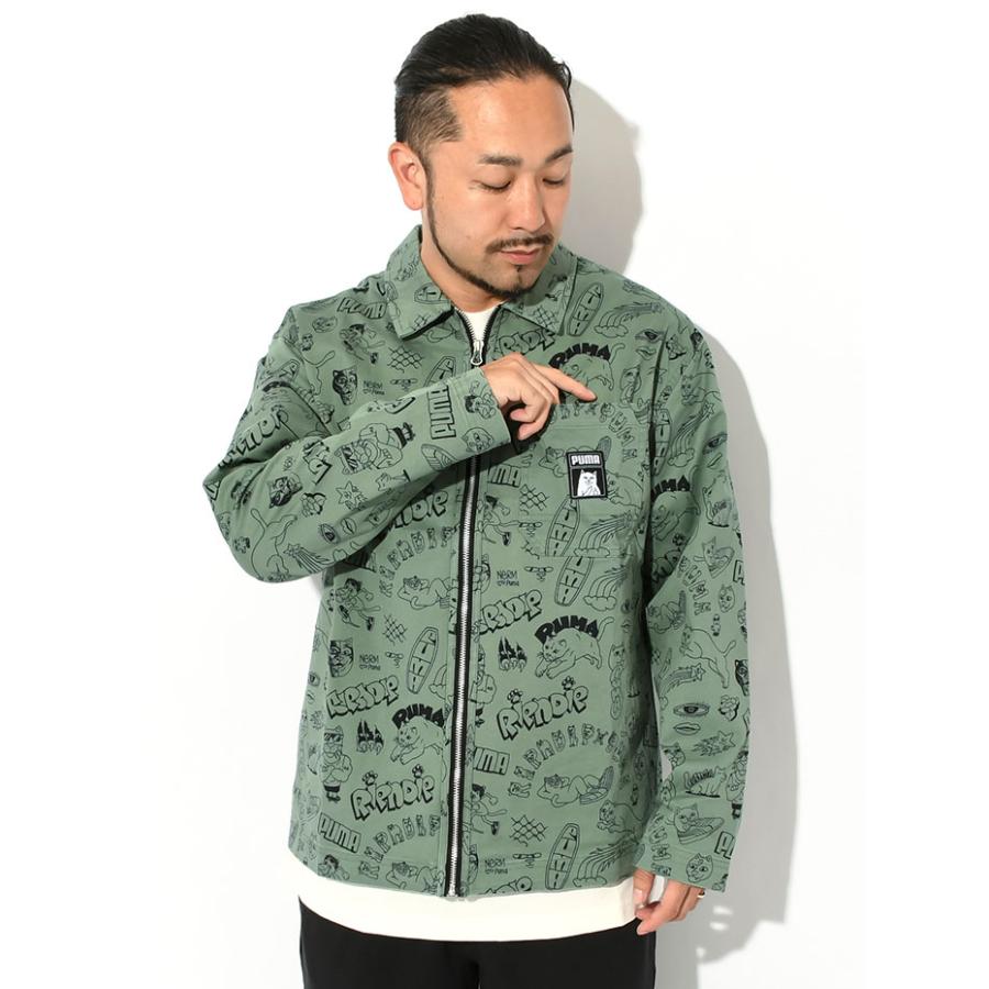 プーマ シャツ 長袖 PUMA メンズ リップンディップ AOP ツイル コラボ 