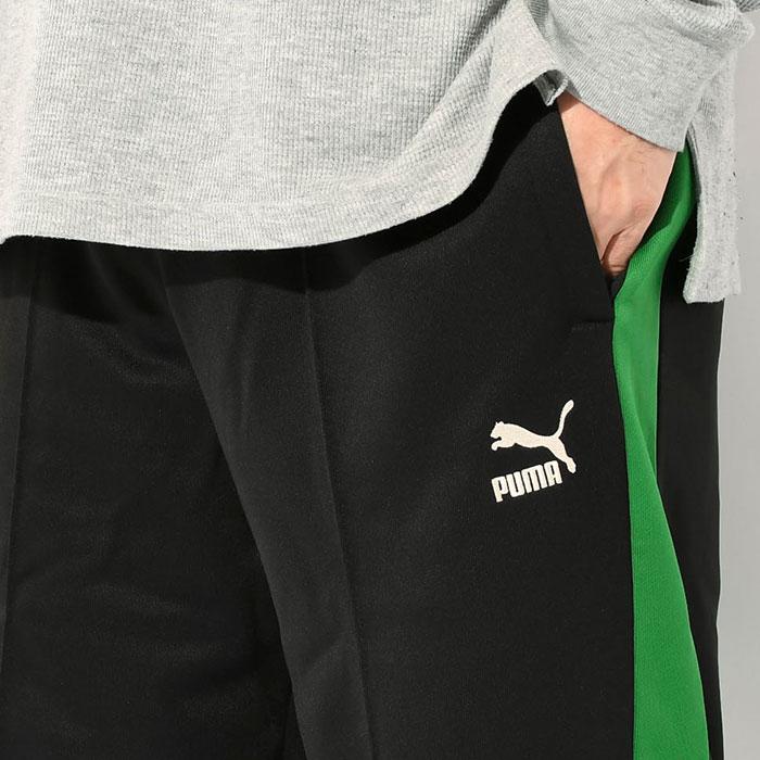 PUMA〈ワイドジャージートラックパンツ 00s ストライプ ネイビー L〉 PUMA〈ワイドジャージートラックパンツ 00s ストライプ ネイビー