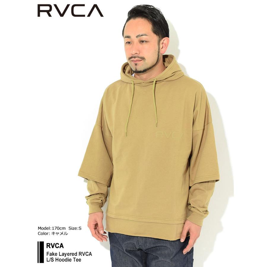ルーカ Tシャツ 長袖 RVCA メンズ フェイク レイヤード ルーカ フーディ ( Fake Layered RVCA L/S Hoodie Tee  ビッグシルエット BA042-062 )