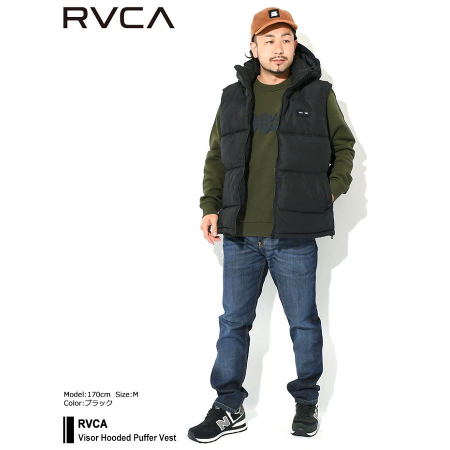 RVCA ルーカ　　バイザー フーディー パファー ジャケット　ほぼ新品 RVCA ルーカ パーカー ジップアップ メンズ 24FW フェイク フル