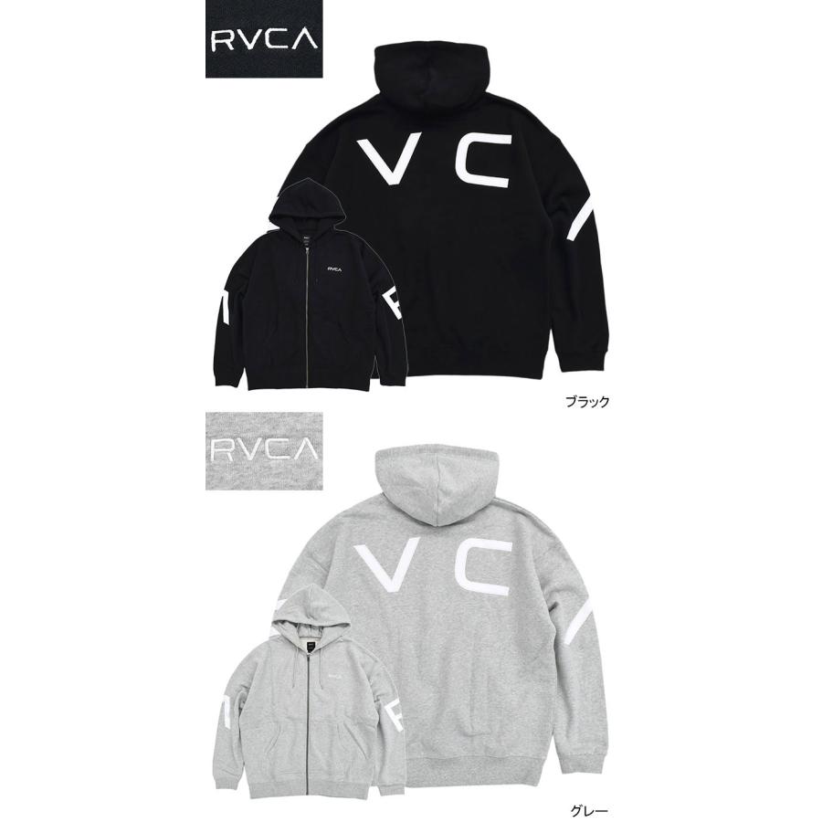 完売品RVCA バックロゴジップスウェットパーカー RVCA ルーカ パーカー ジップアップ メンズ 24FW フェイク フル