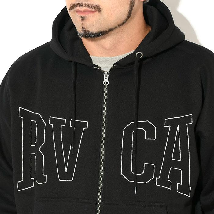 ステッカー付き ルーカ ARCH RVCA ビッグシルエット ブラックS RVCA（ルーカ） パーカー ジップアップ メンズ ステッチ フル ジップ