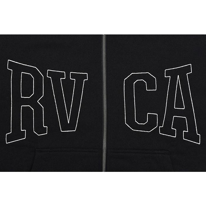ステッカー付き ルーカ ARCH RVCA ビッグシルエット ブラックS RVCA（ルーカ） パーカー ジップアップ メンズ ステッチ フル ジップ