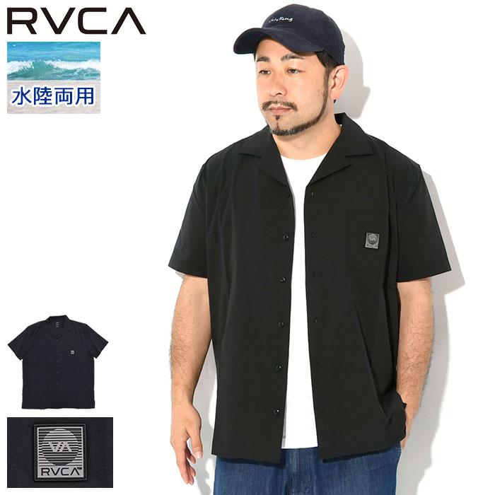 れいちぇる　OMブラック RVCA（ルーカ） シャツ 半袖 メンズ ブロック ( Block S/S Shirt 水陸