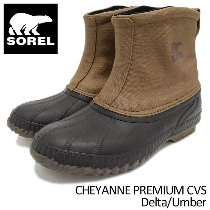 ソレル SOREL ブーツ メンズ 男性用 シャイアン プレミアム キャンバス Delta/Umber(CHEYANNE PREMIUM CVS 防水 ブラウン LM5286-257)｜icefield