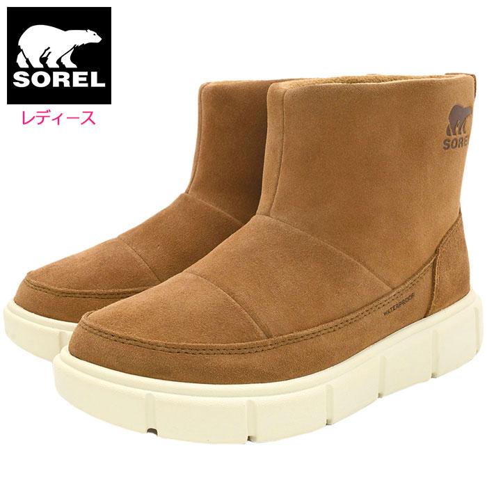 SOREL（ソレル） スノーブーツ レディース 女性用 エクスプローラー 3 スリッポン ウォータープルーフ Velvet Tan/Chalk ...