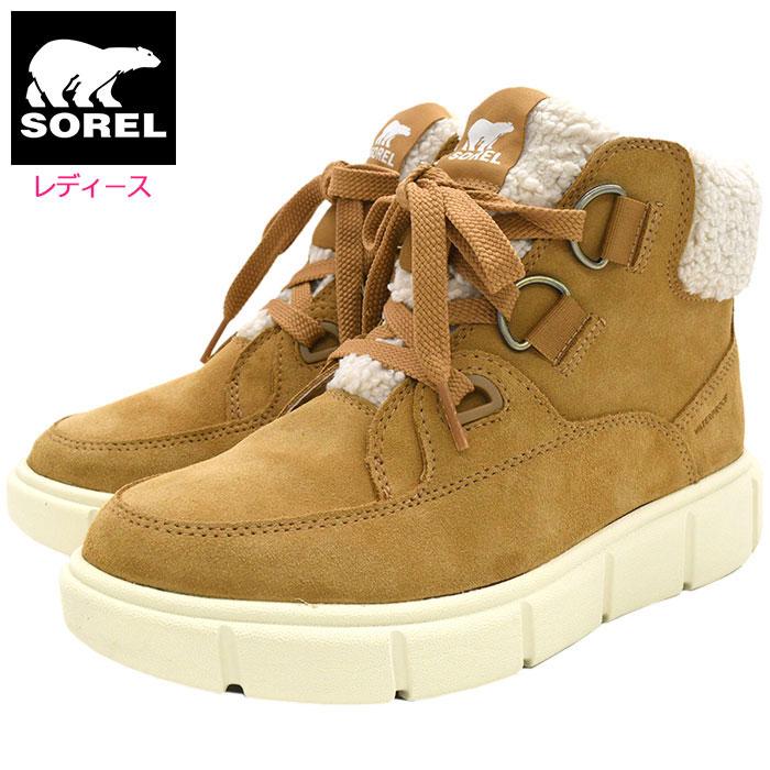 SOREL（ソレル） スノーブーツ レディース 女性用 エクスプローラー 3 ニュー レース ウォータープルーフ Tawny Buff/Sea ...