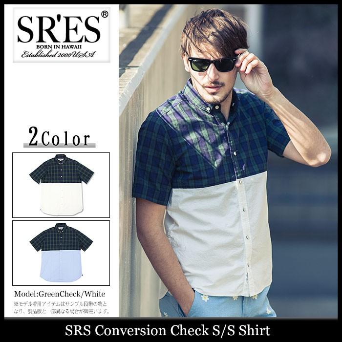 エスアールエス SRES シャツ 半袖 メンズ コンバージョン チェック(SRS Conversion Check S/S Shirt カジュアルシャツ トップス)｜icefield