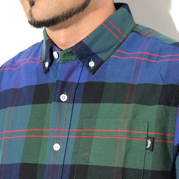 Stüssy フード付きネルシャツ グレー・パープル・イエロー