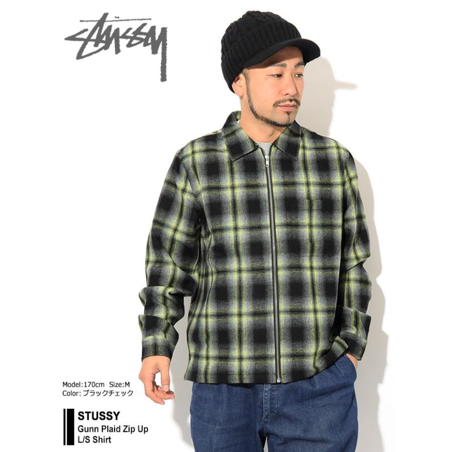 ステューシー シャツ 長袖 STUSSY メンズ Gunn Plaid Zip Up(stussy