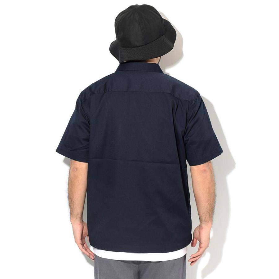 Stüssy ネイビー 半袖ワークシャツ L Side Taped Garage Stussy
