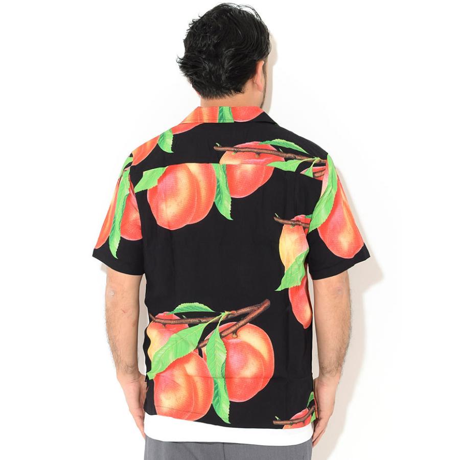 【超希少】 STUSSY PEACH PATTERN SHIRT 21ss Stussy Peach Pattern Shirt Black - Centrevillestore