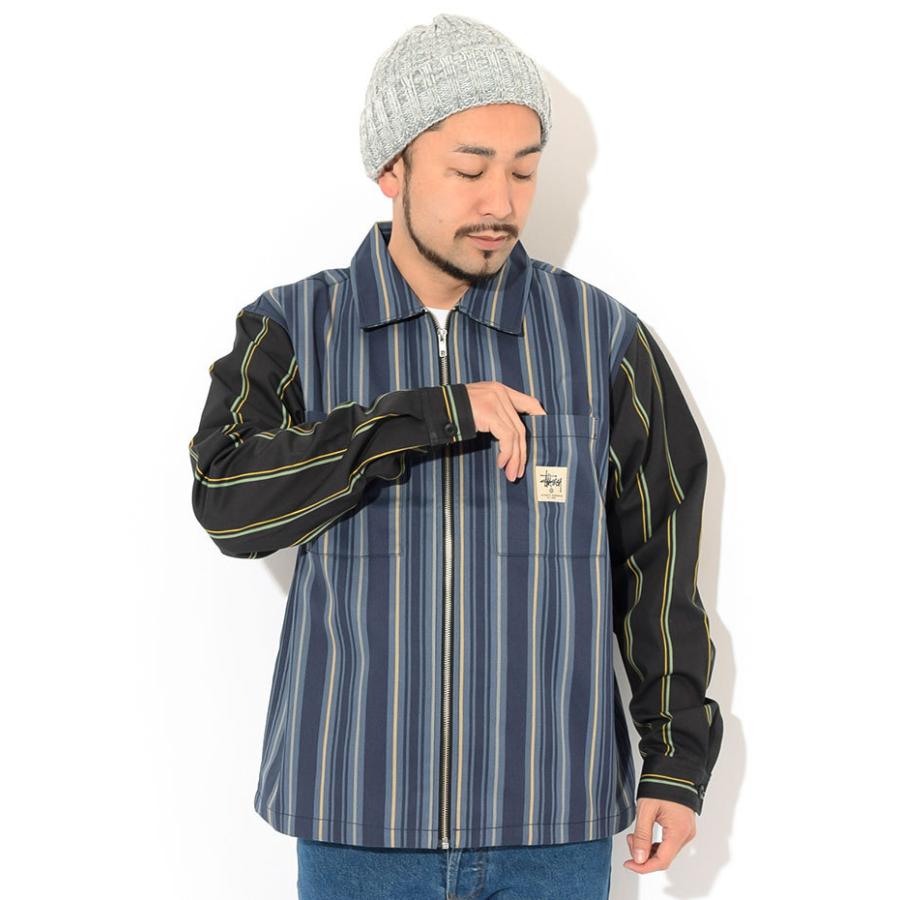 STUSSY（ステューシー） シャツ 長袖 メンズ Mix Stripe Zip Up Work