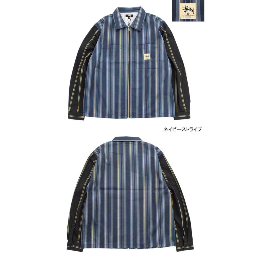 ステューシー シャツ 長袖 STUSSY メンズ Mix Stripe Zip Up Work ( stussy shirt ジップアップ ワークシャツ 1110168 USAモデル 正規 )｜icefield｜08