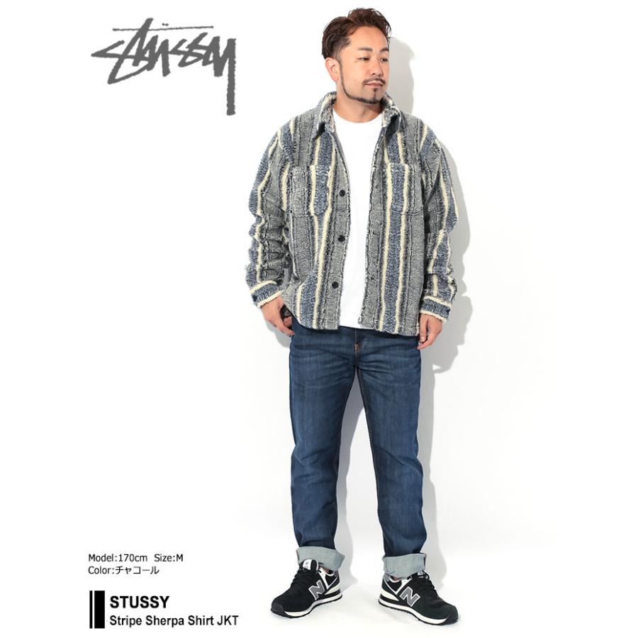 STUSSY ステューシー ジャケット メンズ Stripe Sherpa Shirt STUSSY ステューシー ジャケット メンズ Stripe Sherpa Shirt
