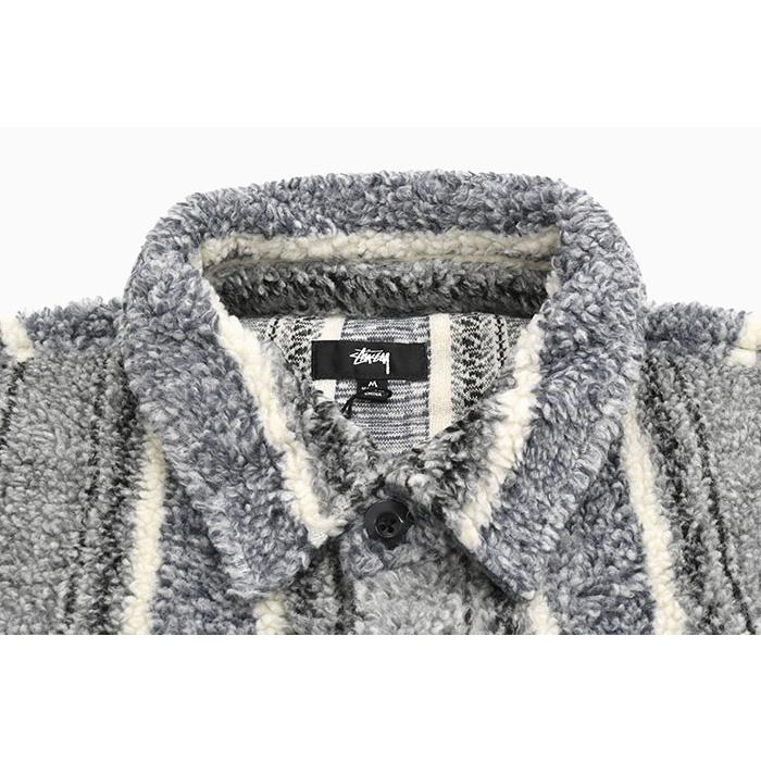 STUSSY ステューシー ジャケット メンズ Stripe Sherpa Shirt STUSSY ステューシー ジャケット メンズ Stripe Sherpa Shirt